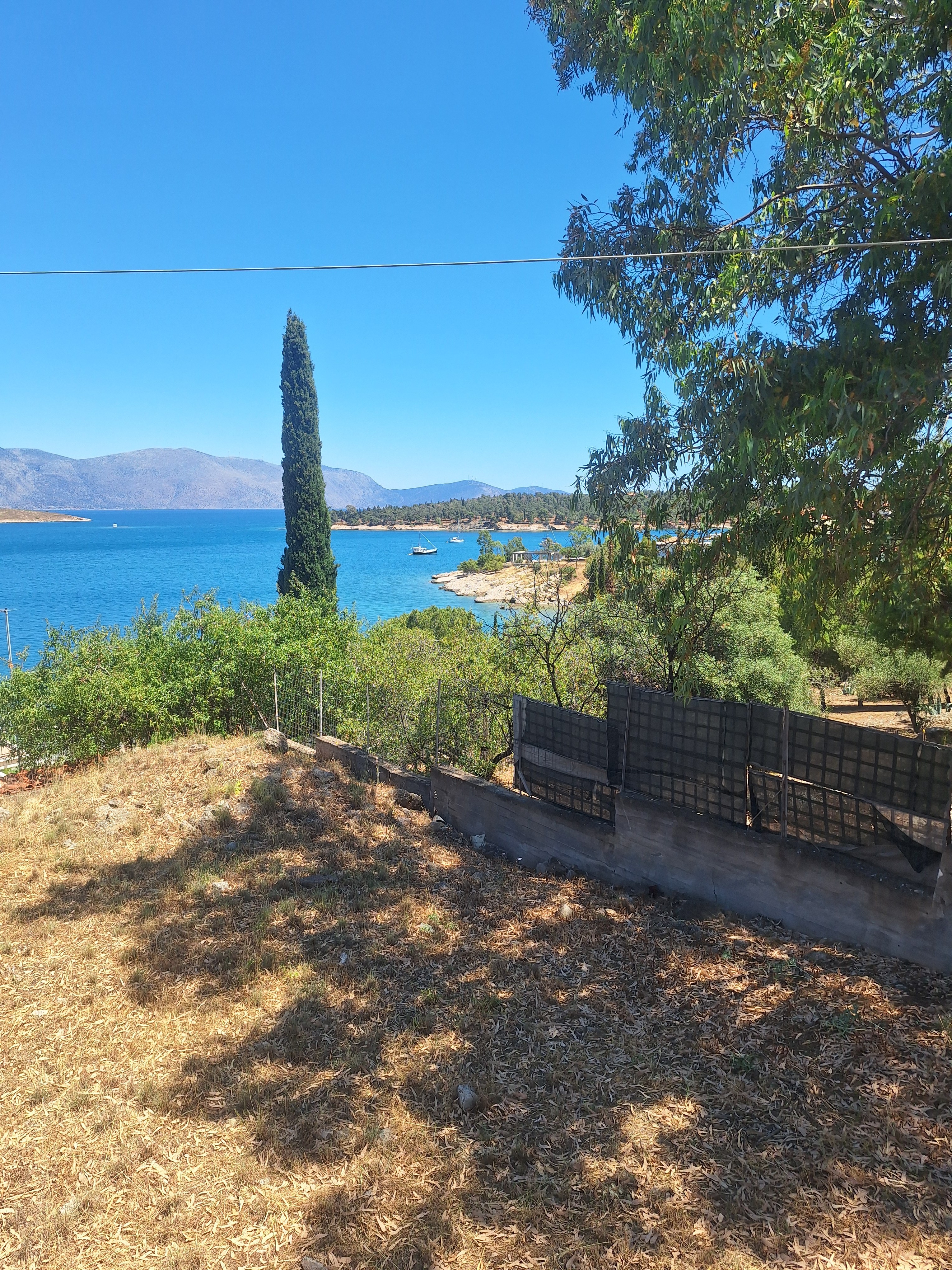 The unobstructed view from the property over the Gulf of Corinth to the mountains